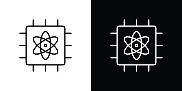 Quantum computing icon For your design, logo. Vector illustration. Editable Stroke.