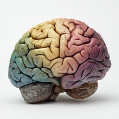 Colorful, stylized model of a human brain