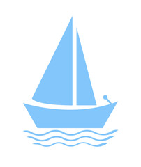 Boat clip art design on plain white transparent isolated background for card, shirt, hoodie, sweatshirt, apparel, tag, mug, icon, poster or badge