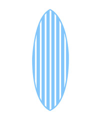 Surfboard clip art design on plain white transparent isolated background for card, shirt, hoodie, sweatshirt, apparel, tag, mug, icon, poster or badge