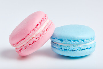 blue and pink macaroon, AI generated