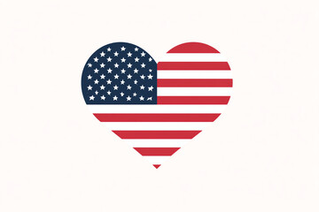 American flag integrated into a heart shape, AI generated