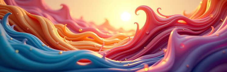 vibrant colorful shot swirling abstract forms mesmerizing motion captured soft gradient background warm