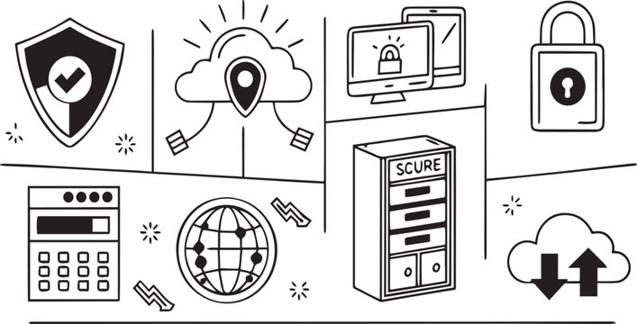 Secure Server and Firewall Icons