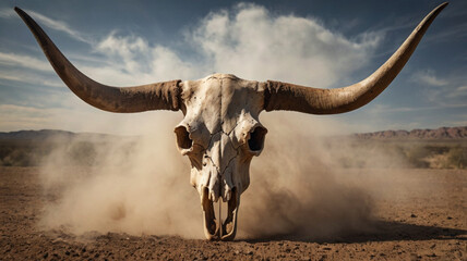 bull skull in the desert