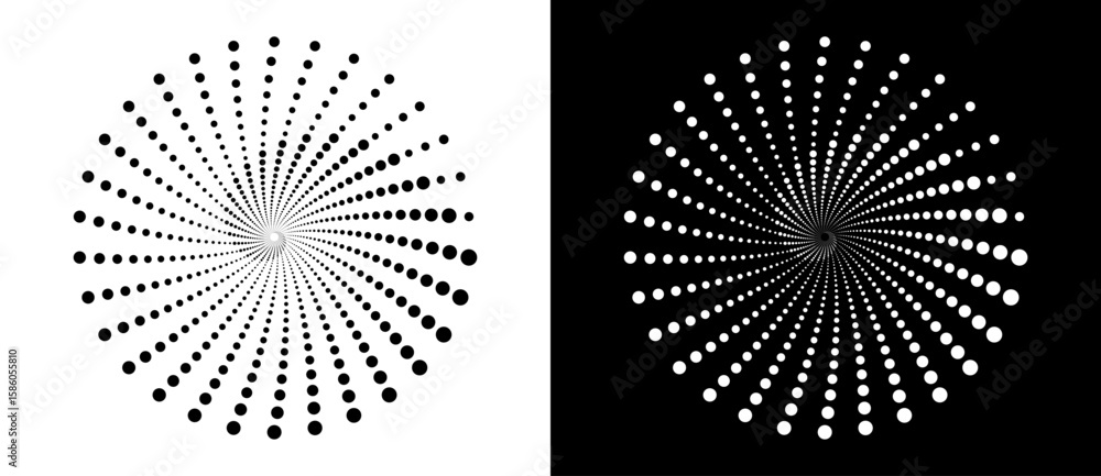 Poster modern abstract background. halftone dots in circle form. round logo. vector dotted frame. design el