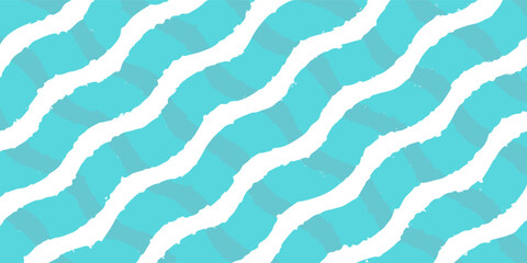 Seamless Wave Pattern, Hand drawn water sea vector background. Wavy beach print, curly grunge paint lines, watercolor stripes eps10.