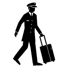 Pilot walking with luggage airline travel