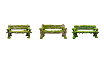 Mossy Bench on transparent background png