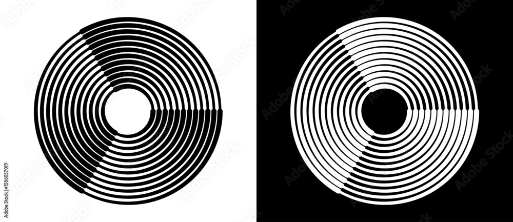 Canvas Prints abstract background with lines in circle. art design spiral as logo or icon. a black figure on a whi