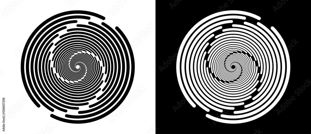 Canvas Prints abstract background with lines in circle. art design spiral as logo or icon. a black figure on a whi