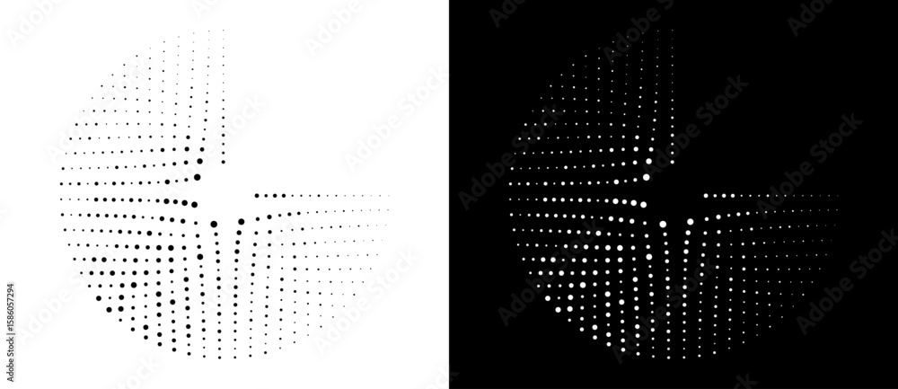 Poster modern abstract background. halftone dots in circle form. round logo. vector dotted frame. design el