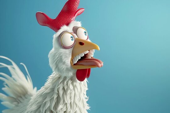 funny rooster, AI generated video