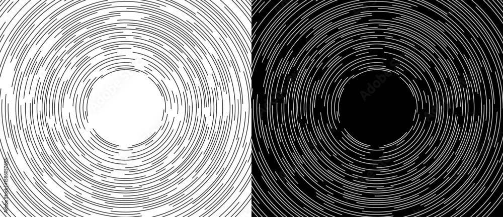 Poster abstract background with lines in circle. art design circle as logo or icon. a black figure on a whi