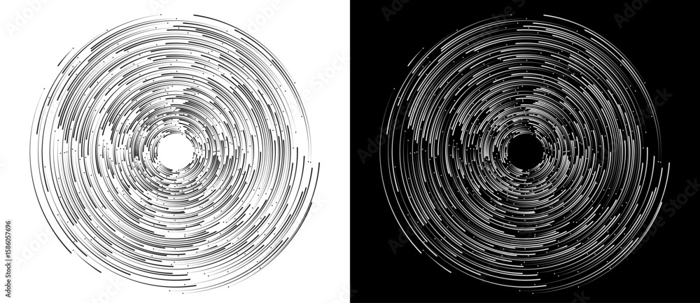 Canvas Prints abstract background with lines in circle. art design spiral as logo or icon. a black figure on a whi