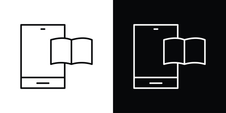 Ebook icon For your design, logo. Vector illustration. Editable Stroke.