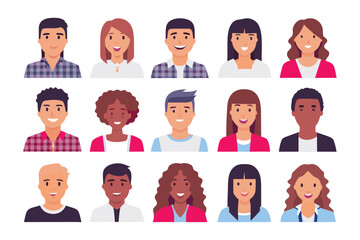 Diverse Expressions: A captivating assortment of faces, showcasing various expressions and a rich tapestry of ethnicity.