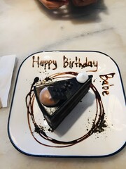 chocolate cake on the table