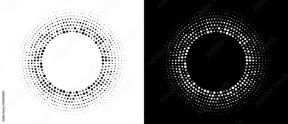 Aufkleber modern abstract background. halftone dots in circle form. round logo. vector dotted frame. design el