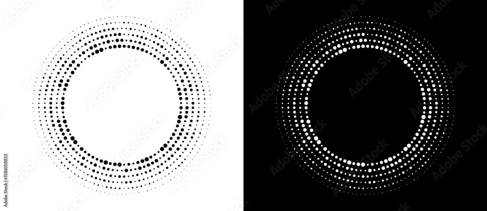 Aufkleber modern abstract background. halftone dots in circle form. round logo. vector dotted frame. design el