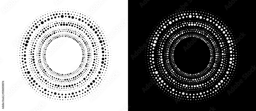 Aufkleber modern abstract background. halftone dots in circle form. round logo. vector dotted frame. design el