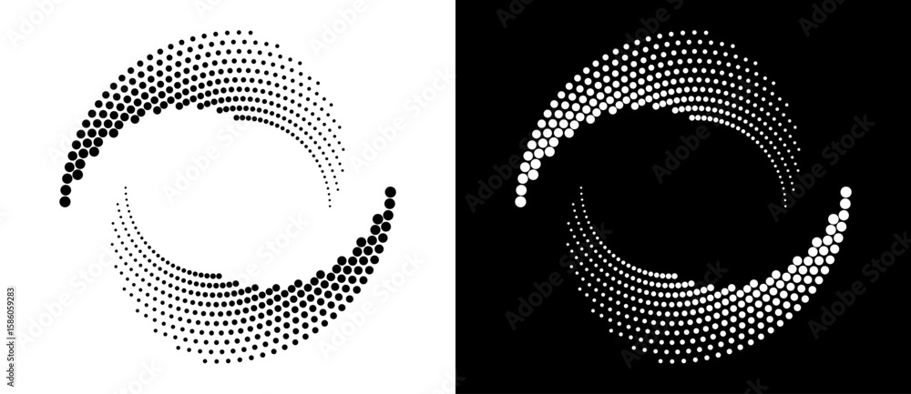 Poster modern abstract background. halftone dots in circle form. round logo. vector dotted frame. design el