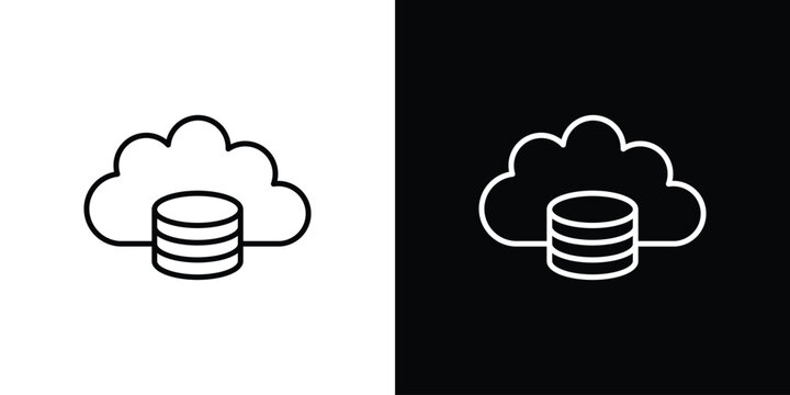 Cloud server icon For your design, logo. Vector illustration. Editable Stroke.
