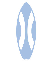 Surfboard clip art design on plain white transparent isolated background for card, shirt, hoodie, sweatshirt, apparel, tag, mug, icon, poster or badge