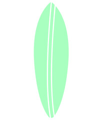 Surfboard clip art design on plain white transparent isolated background for card, shirt, hoodie, sweatshirt, apparel, tag, mug, icon, poster or badge