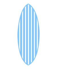 Surfboard clip art design on plain white transparent isolated background for card, shirt, hoodie, sweatshirt, apparel, tag, mug, icon, poster or badge