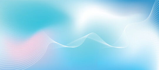 Abstract Soft Blue and Pink Gradient Wave Background