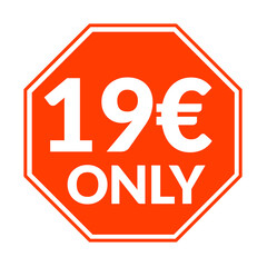 Prices only 1 2 4 5 6 7 8 9 10 11 12 13 14 15 16 17 18 19 20 € euro red colour png, Only € red sale png, stylish discount green badge png