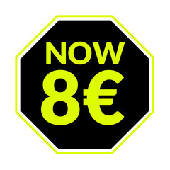 Now 1 2 4 5 6 7 8 9 10 11 12 13 14 15 16 17 18 19 20 € euro price tag, black colour png, Now €...