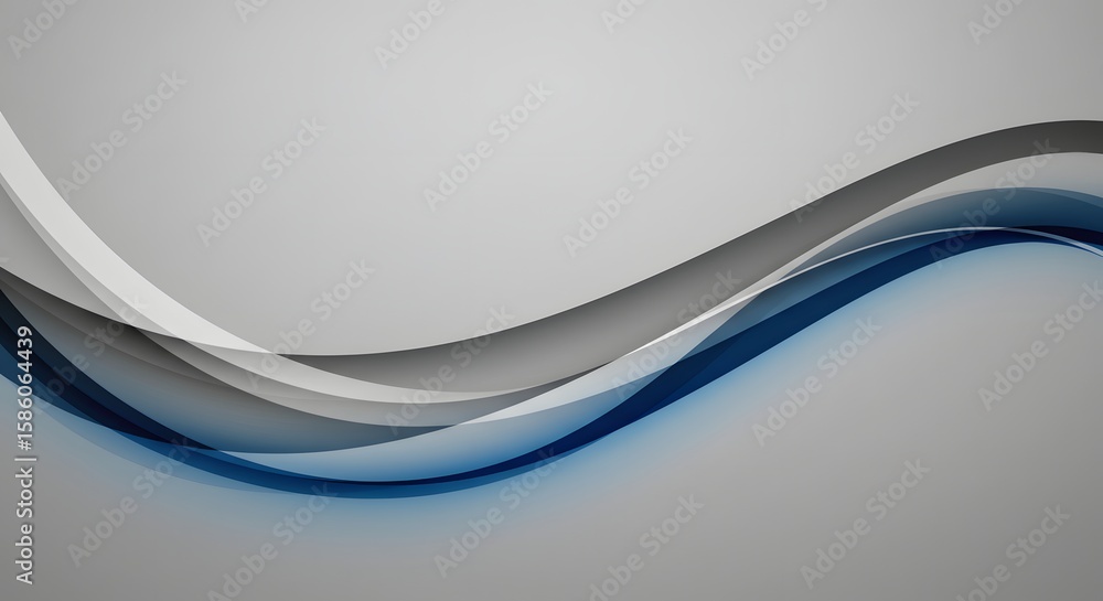 Aufkleber abstract flowing lines in shades of blue, gray, and white create a dynamic and elegant wave-like pat