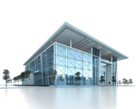 3D render of a modern high building png