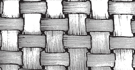 Monochrome texture composed of irregular graphic elements. Distressed uneven grunge background. Abstract vector illustration. Overlay for interesting effect and depth. Isolated on white background.
