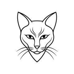 Fototapeta premium tribal cat head line art
