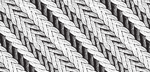 Monochrome texture composed of irregular graphic elements. Distressed uneven grunge background. Abstract vector illustration. Overlay for interesting effect and depth. Isolated on white background.  © Nadejda