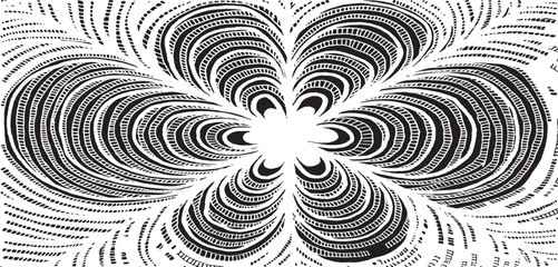 Monochrome texture composed of irregular graphic elements. Distressed uneven grunge background. Abstract vector illustration. Overlay for interesting effect and depth. Isolated on white background.
