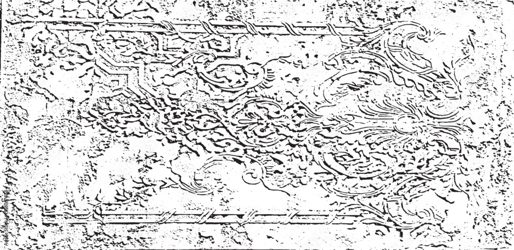 Poster monochrome texture composed of irregular graphic elements. distressed uneven grunge background. abst