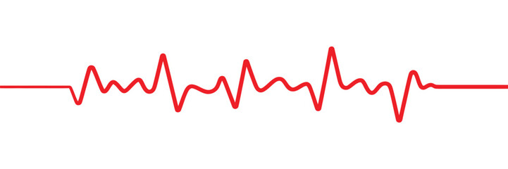 heart graph, heartbeat pulse line icon vector isolated on white background