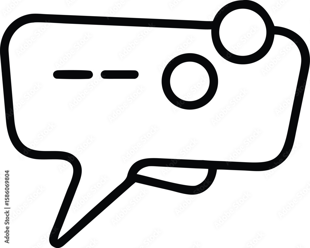 Aufkleber simple message bubble with notification line art illustration for design