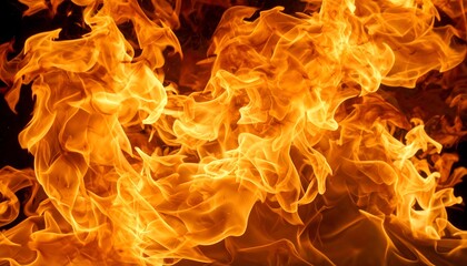 Abstract close-up of fiery flames