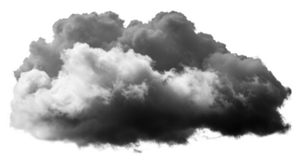 Dramatic cumulonimbus cloud formation isolated on transparent background