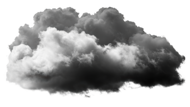 Dramatic cumulonimbus cloud formation isolated on transparent background - Powered by Adobe