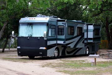 Motorhome at camp site