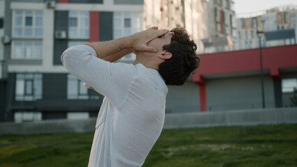 Frustrated stressed Caucasian man angry annoyed male upset unhappy guy bankruptcy unemployment...