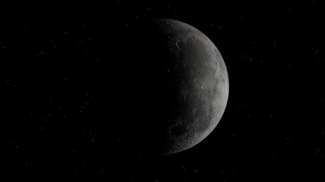 A view of the full moon in the space