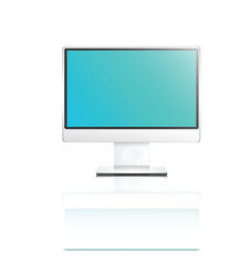 Clean White Computer Monitor Display – Minimal Vector Illustration