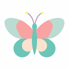 Naklejka premium Cute pastel butterfly illustration isolated on white background